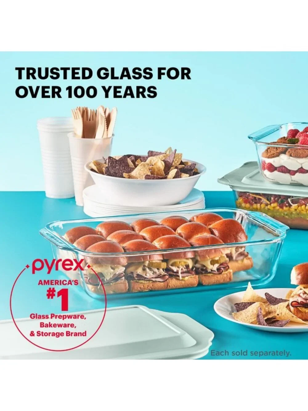 9x13-Inch Deep Glass Baking Dish with Lid - Oven, Freezer, Microwave Safe
